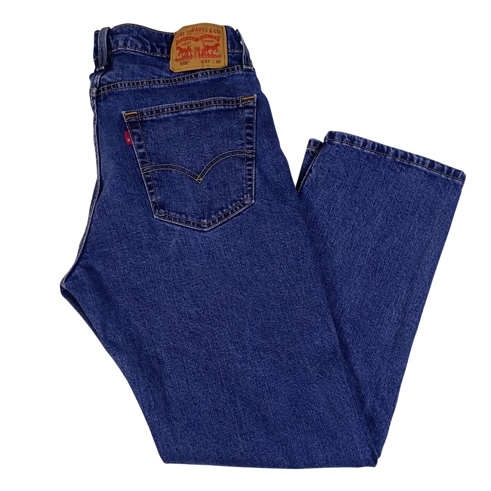 Levis 559 Relaxed Straight Jeans Mens W33 L30 Blue Denim‎ Medium Wash Rare Tag